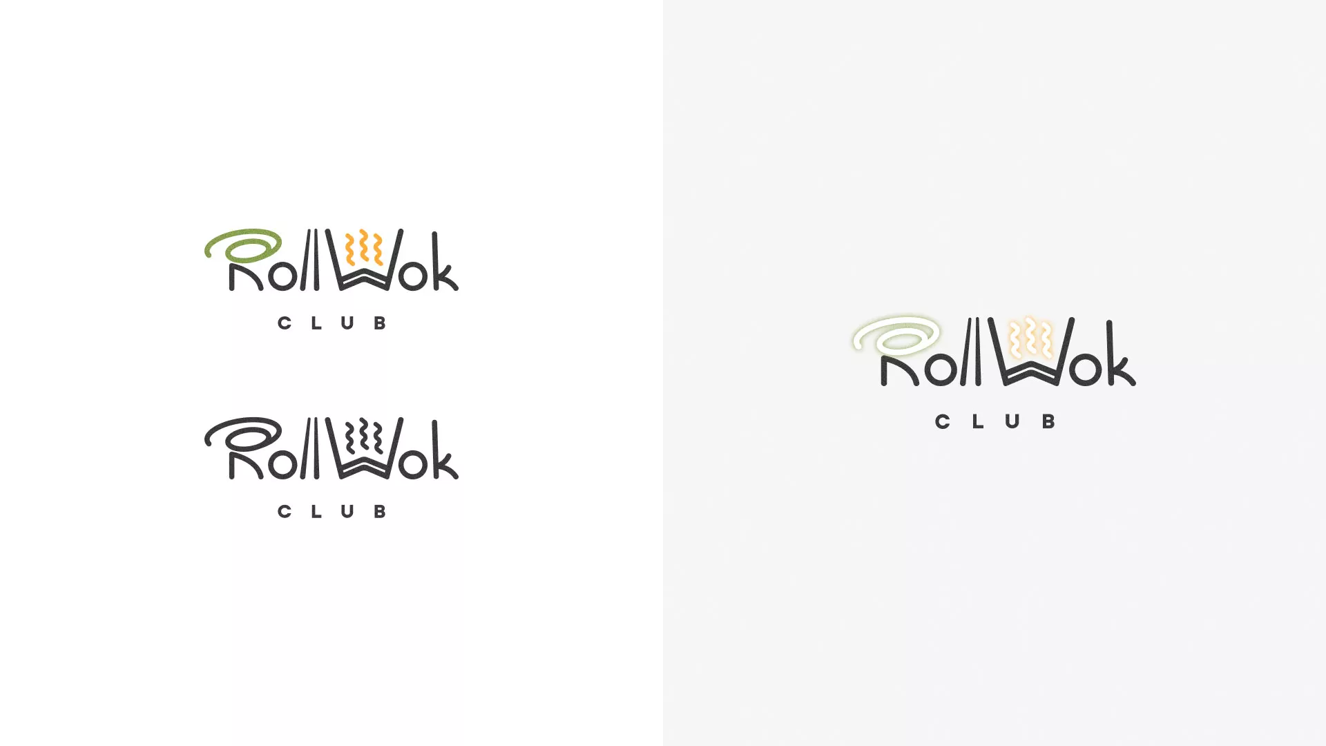 Разработка логотипа и фирменного стиля суши-бара «Roll Wok Club» в Орле